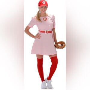 NWT Rockford Peaches Baseball Uniform Adult Costume medium